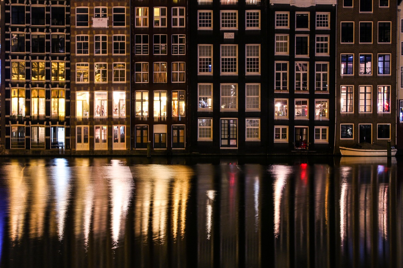 Amsterdamas, Kanalai, Nyderlandai, Olandų, Pastatas, Europietis, Kelionė, Architektūra, Upė, Europa