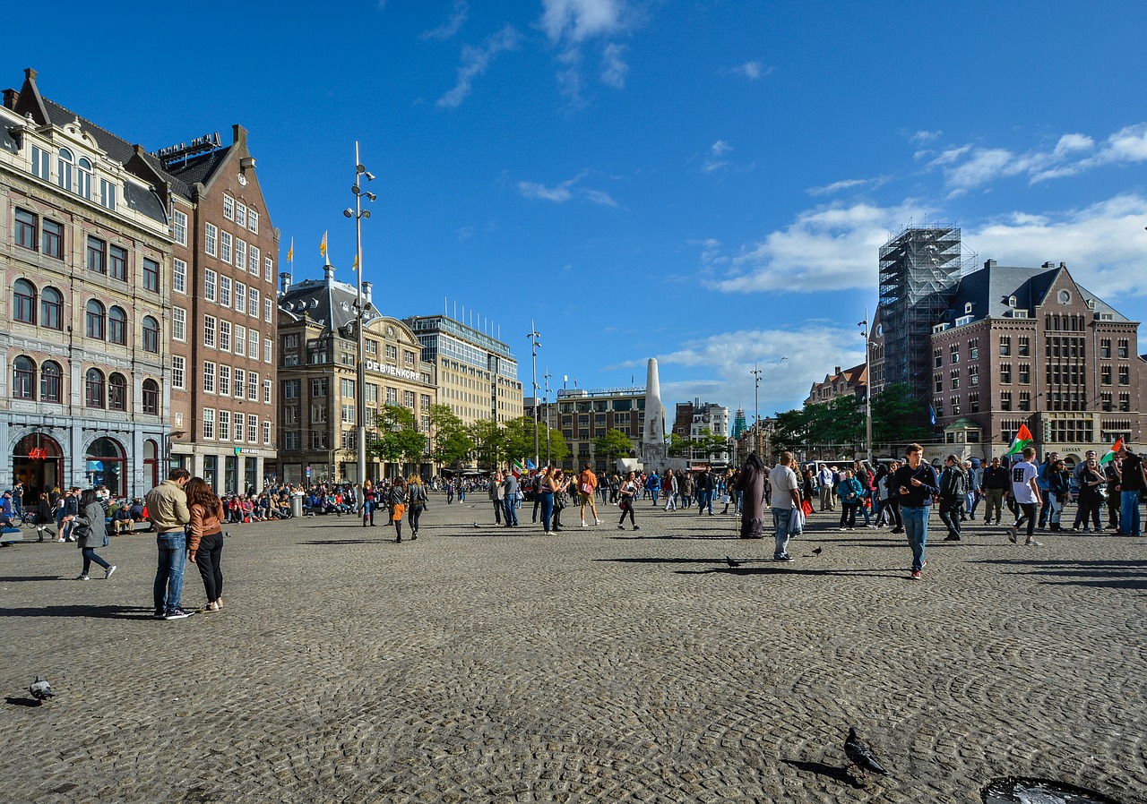 Amsterdamas, Kvadratas, Nyderlandai, Holland, Europa, Olandų, Miesto Panorama, Nemokamos Nuotraukos,  Nemokama Licenzija