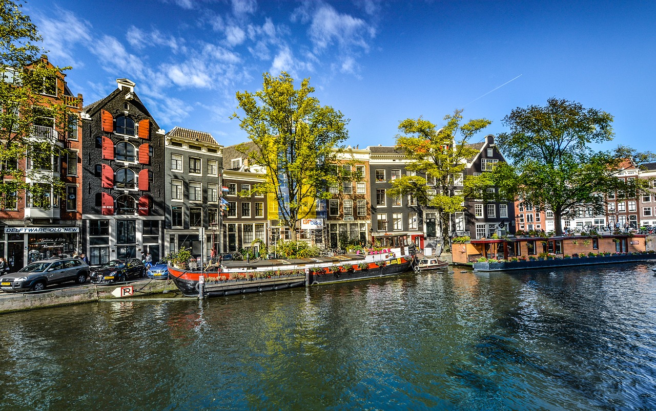 Amsterdamas, Kanalas, Nyderlandai, Olandų, Miesto Panorama, Architektūra, Upė, Valtis, Nemokamos Nuotraukos,  Nemokama Licenzija