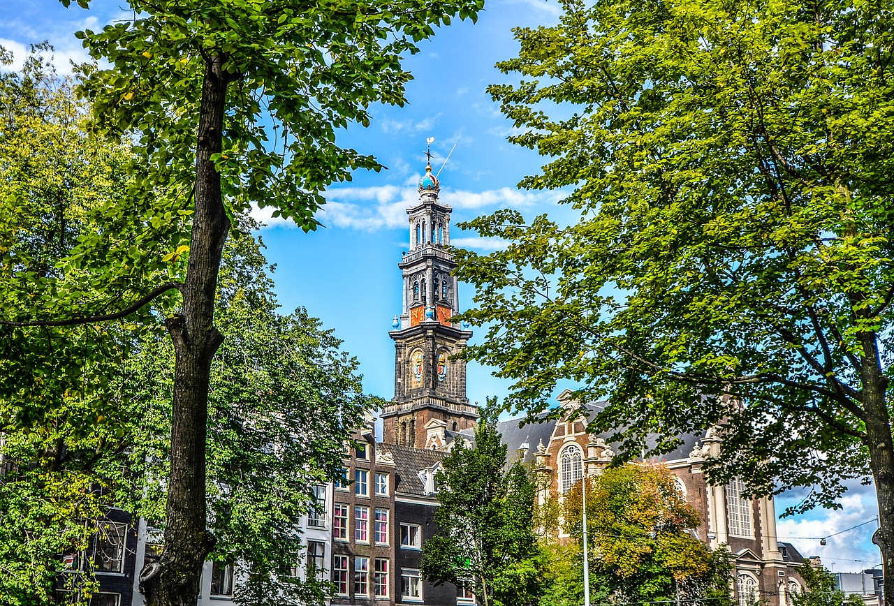 Amsterdamas, Bokštas, Nyderlandai, Architektūra, Pastatas, Istorinis, Europa, Istorija, Turizmas, Holland
