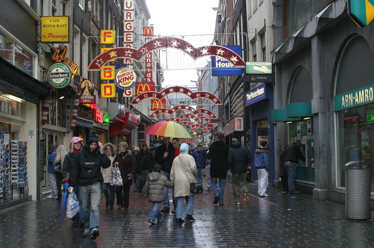 Amsterdamas, Holland, Lietus, Centro, Skėčiai, Skelbimas, Nemokamos Nuotraukos,  Nemokama Licenzija