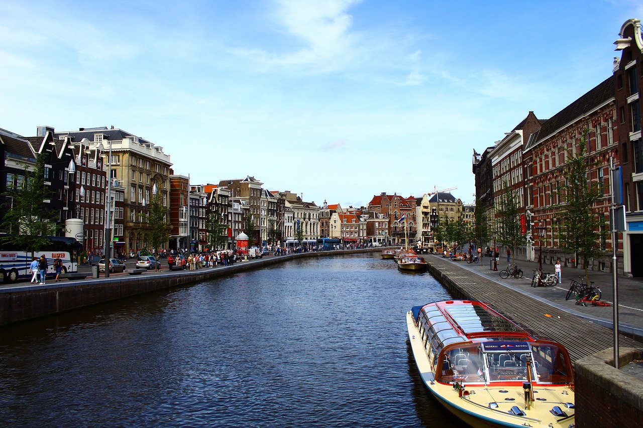 Amsterdamas, Miestas, Nyderlandai, Holland, Kanalas, Kanalas, Vanduo, Architektūra, Pastatas, Namai