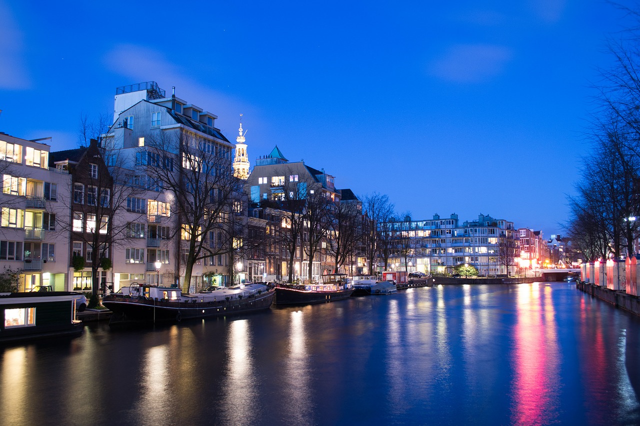 Amsterdamas, Kanalas, Vakaras, Mėlynas, Nemokamos Nuotraukos,  Nemokama Licenzija