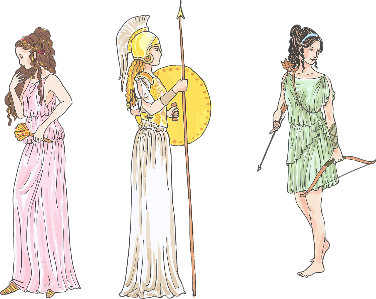 Senovės, Lankas Ir Strėlės, Moteris, Išgalvotas, Skaičiai, Mergaitė, Graikų Kalba, Mitologinis, Romantika, Žmonės