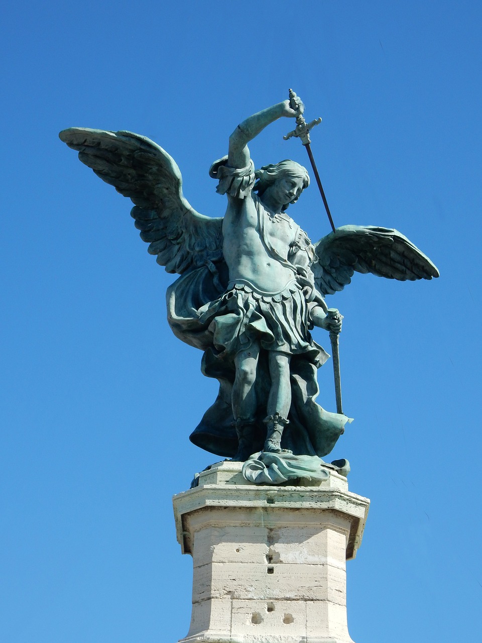 Angelas, Castel Santangelo, Roma, Sparnas, Statula, Akmens Figūra, Angelas, Skulptūra, Akmuo, Figūra