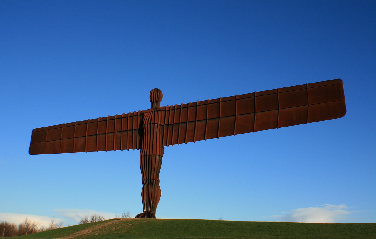 Šiaurės Angelas, Gateshead, Gormley, Statula, Angelas, Sparnų Laikiklis, Dangus, Tynesidas, Skulptūra, Geležis