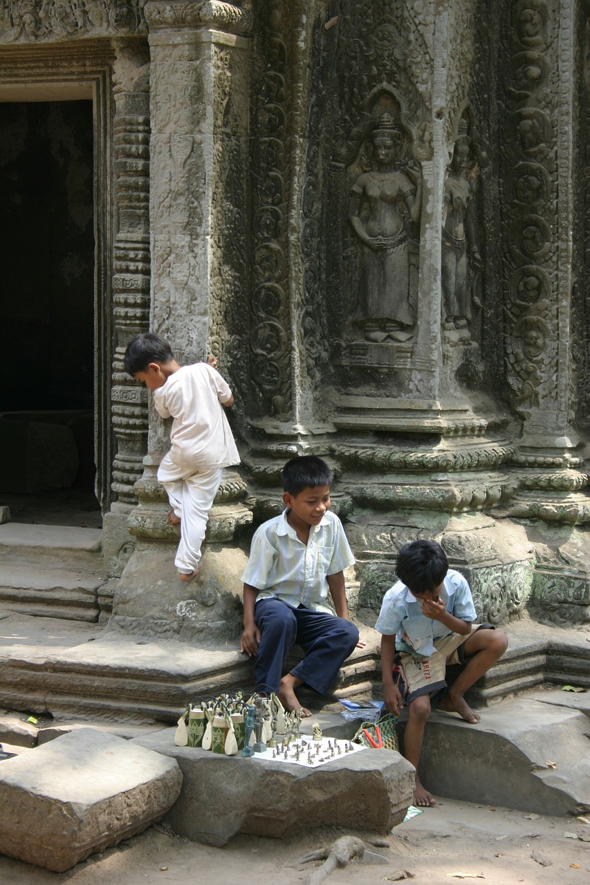 Angkor, Vaikai, Kambodža, Prekė, Asija, Nemokamos Nuotraukos,  Nemokama Licenzija