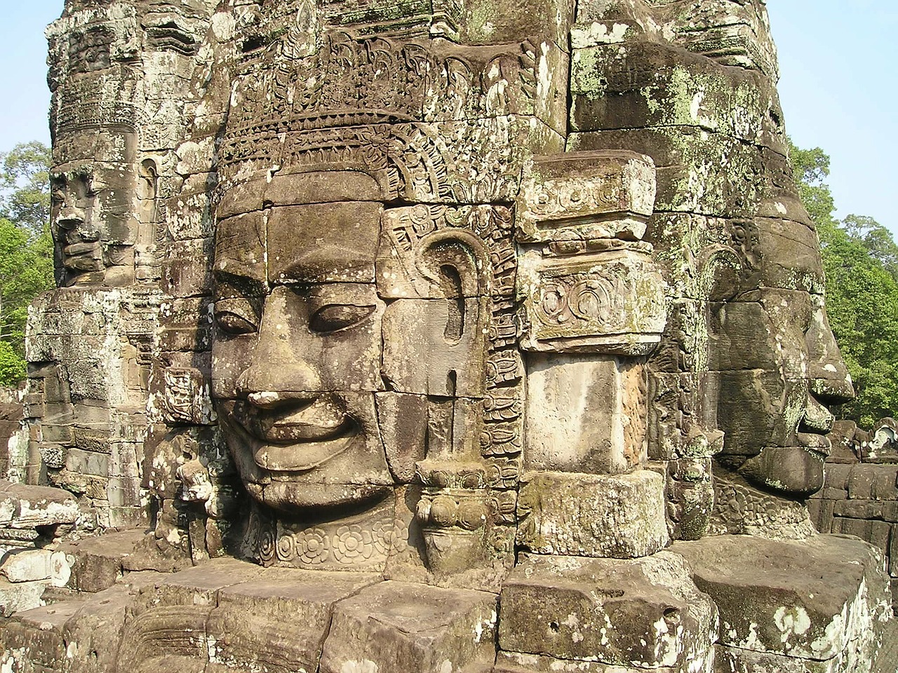 Angkor, Wat, Kambodža, Veidas, Akmens Masažuoklis, Akmuo, Šventykla, Į Pietryčius, Asija, Taip