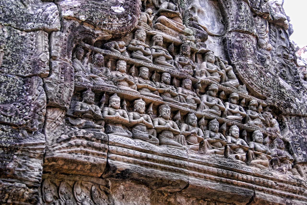 Angkor Wat, Kambodža, Šventykla, Senovės, Angkor, Kelionė, Turizmas, Paveldas, Drožyba, Nemokamos Nuotraukos