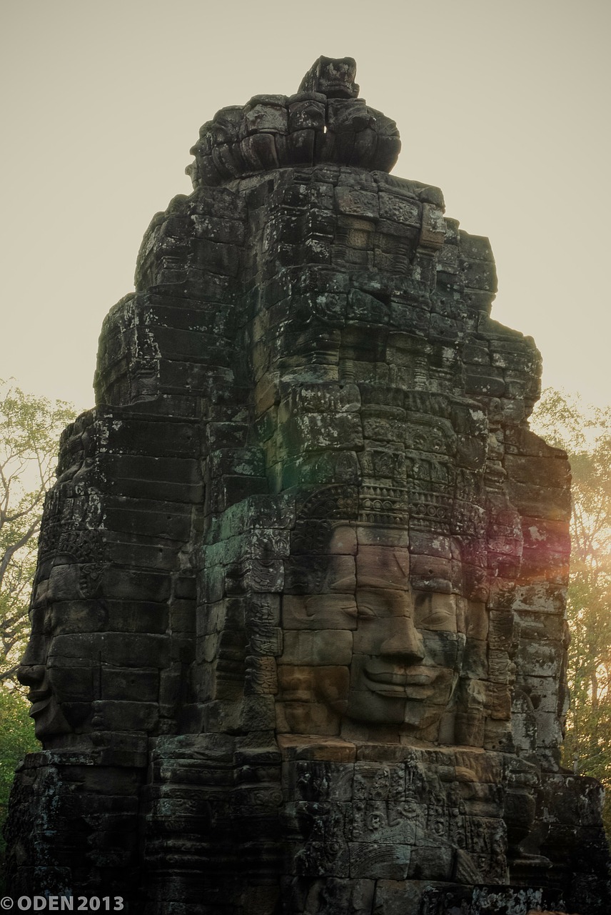 Angkor Wat, Veidas, Kaukė, Akmuo, Saulėtekis, Šventykla, Kapas, Pastatas, Budistinis, Architektūra