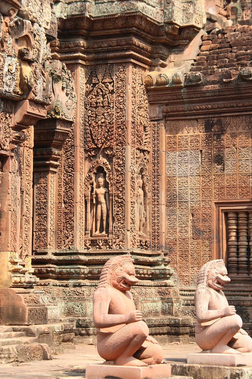Angkor Wat, Šventykla, Kambodža, Banteay Srei, Šventyklos Kompleksas, Akmens Masažuoklis, Asija, Į Pietryčius, Statulos, Freskos