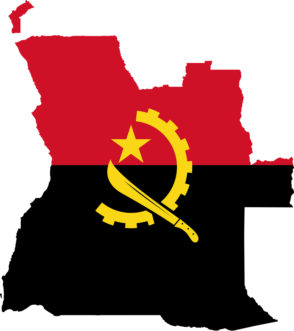 Angola, Vėliava, Žemėlapis, Geografija, Kontūrai, Afrika, Šalis, Tauta, Sienos, Svg