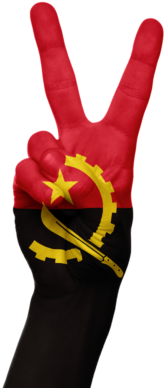 Angola, Vėliava, Ranka, Nacionalinis, Pirštai, Patriotinis, Taika, Pergalė, Ženklas, Patriotizmas