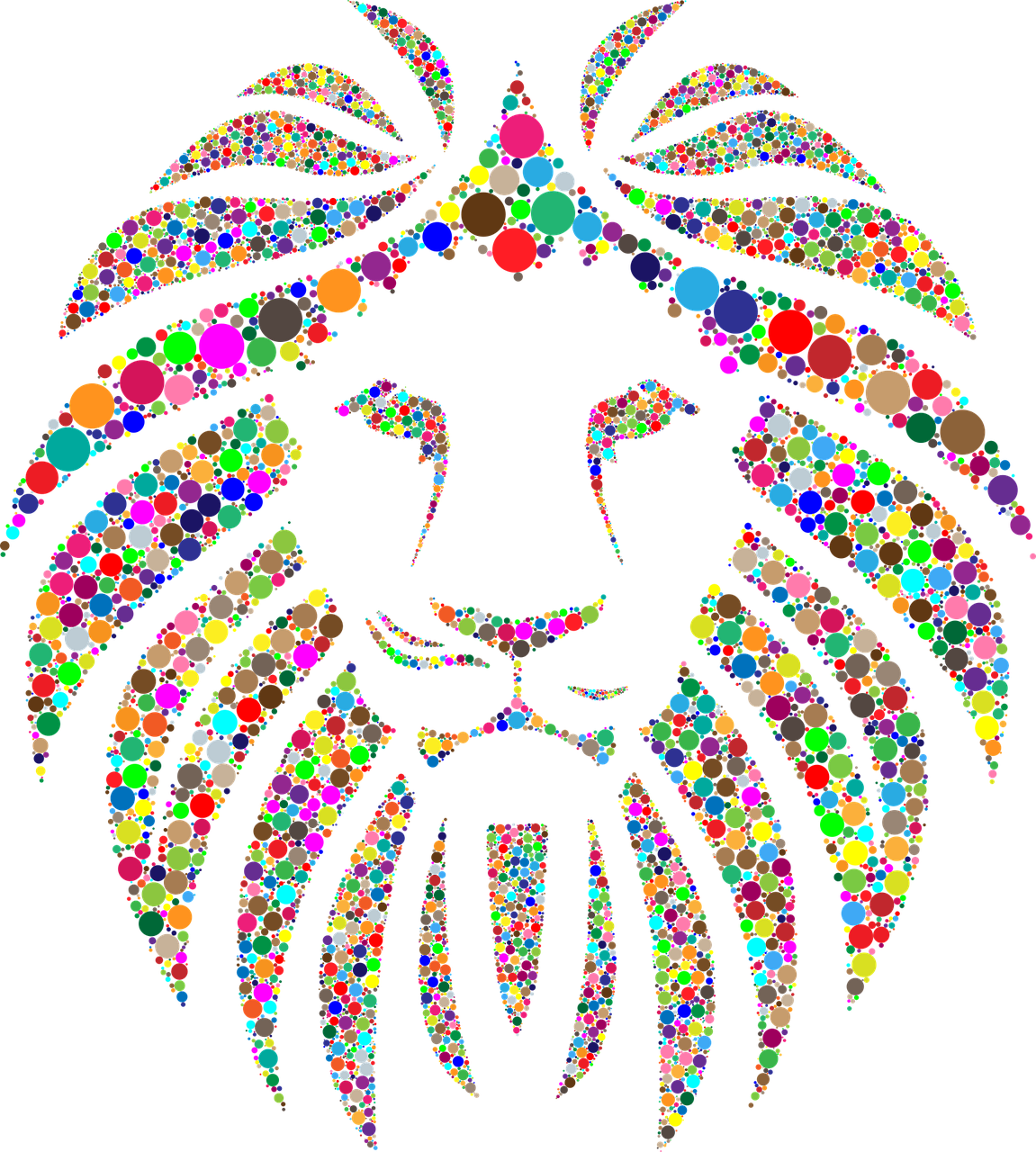 Gyvūnas, Liūtas, Didelė Katė, Kačių, Džiunglių Karalius, Afrika, Tribal, Geometrinis, Menas, Spalvinga