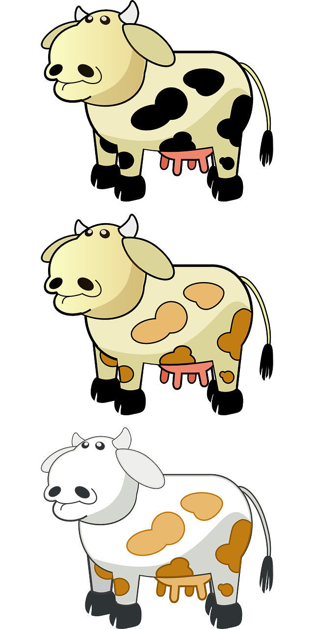 Gyvūnas, Animacinis Filmas, Karvė, Bulius, Ūkis, Pieno, Pienas, Žinduolis, Galvijai, Nemokama Vektorinė Grafika