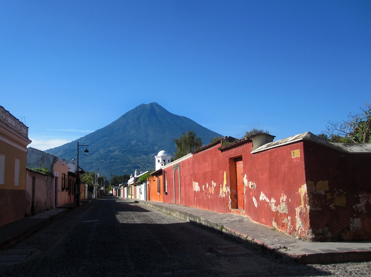 Antigua, Gvatemala, Amerikietis, Centrinis, Lotynų, Gatvė, Kultūra, Vulkanas, Istorinis, Kultūrinis