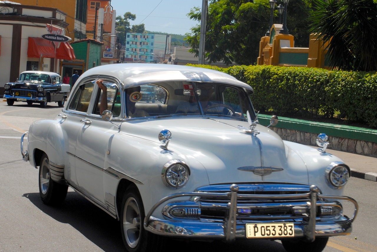 Senovinis, Vintage, Automobilis, Automobilis, Istorinis, Senamadiškas, Taksi, Kuba, Paradas, Chromas