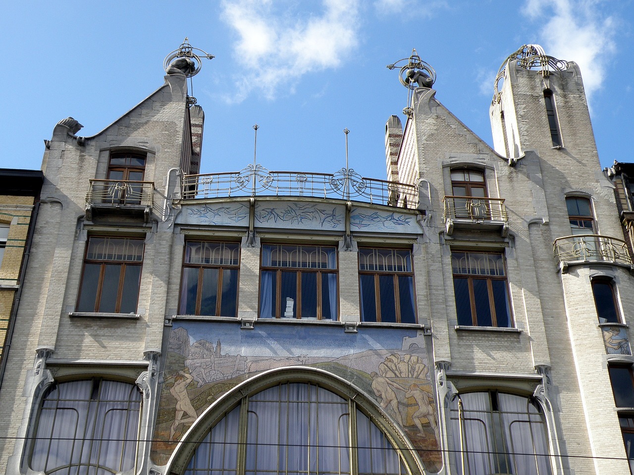 Antwerpen, Liberal Volkshuis, Art Nouveau, Fasadas, Pastatas, Namas, Eksterjeras, Architektūra, Nemokamos Nuotraukos,  Nemokama Licenzija