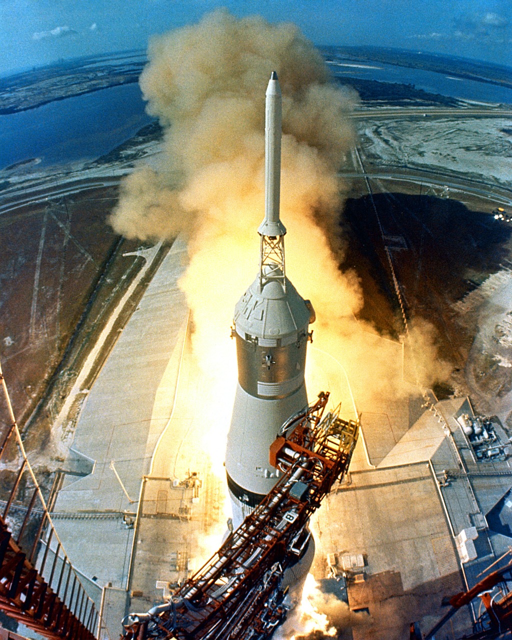 Apollo 11, Pradėti, Raketų Paleidimas, Raketa, 1969, Kilti, Pakilti, Sprogimas, Ugnis, Dūmai