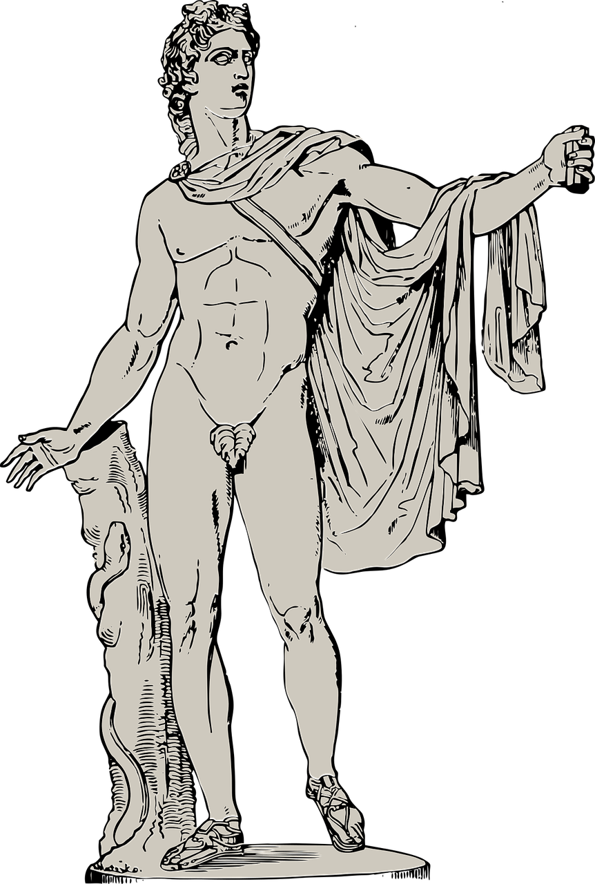 Apollo,  Graikų Kalba,  Graikų Statula,  Statula,  Menas,  Senovės,  Klasikinis,  Istorinis,  Mitologija,  Nemokama Vektorinė Grafika