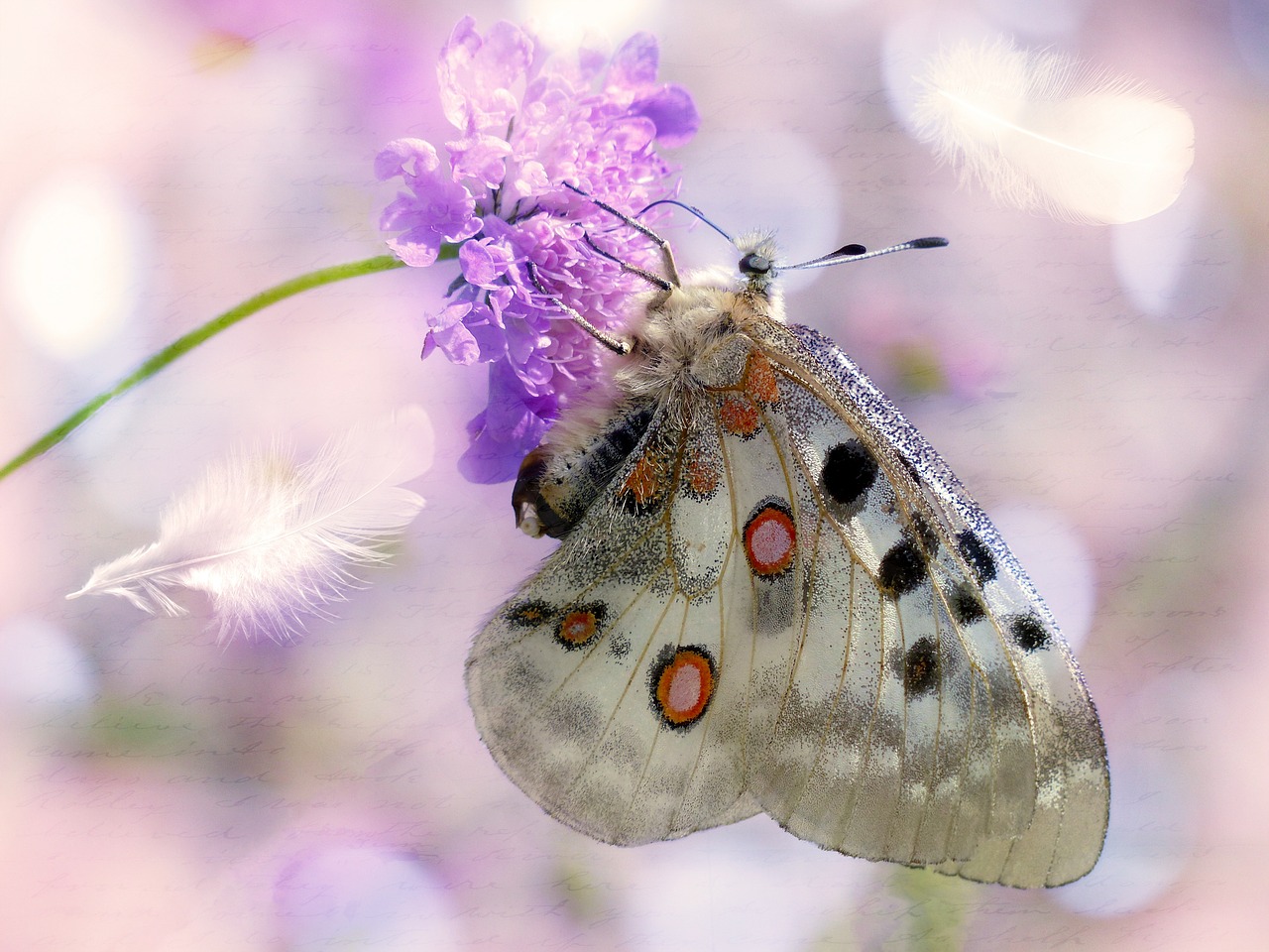 Apollofalteris, Drugelis, Gėlė, Plunksna, Bokeh, Nemokamos Nuotraukos,  Nemokama Licenzija