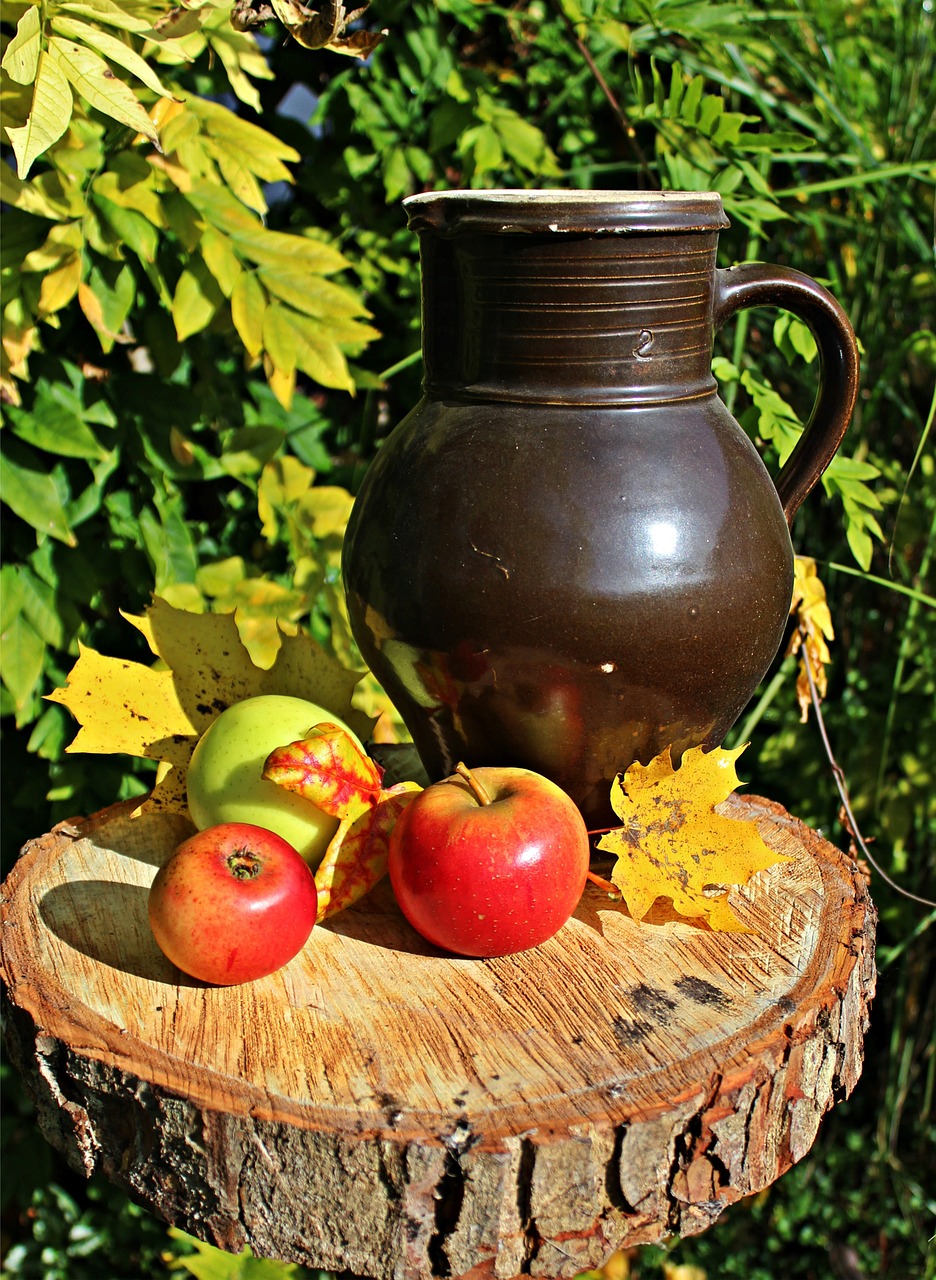 Obuolys, Ruduo, Natiurmortas, Alus Stein, Vaisiai, Herbstimpressija, Gamta, Sveikas, Lapai, Derlius