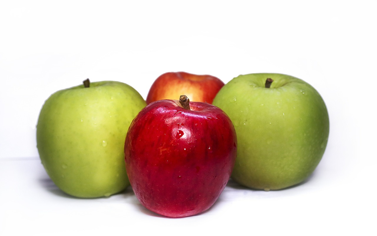 Obuoliai, Šviežias, Žalias, Raudona, Sveikata, Sveikas, Vaisiai, Saldus, Dieta, Nemokamos Nuotraukos