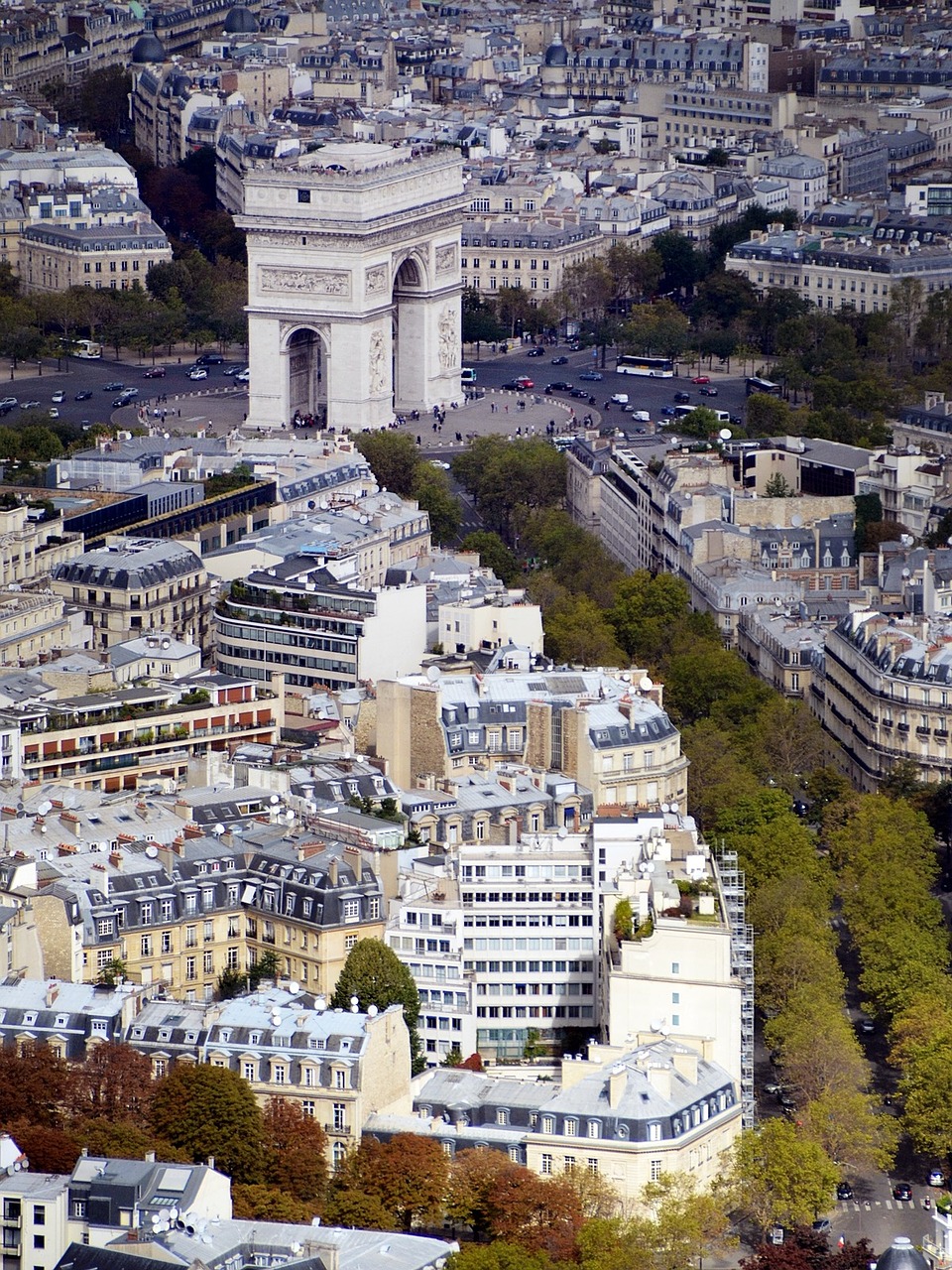 Triumfo Arka, Paris, Franšis, Panorama, Miestas, Vaizdas, Paminklas, Orientyras, Žinomas, Kapitalas