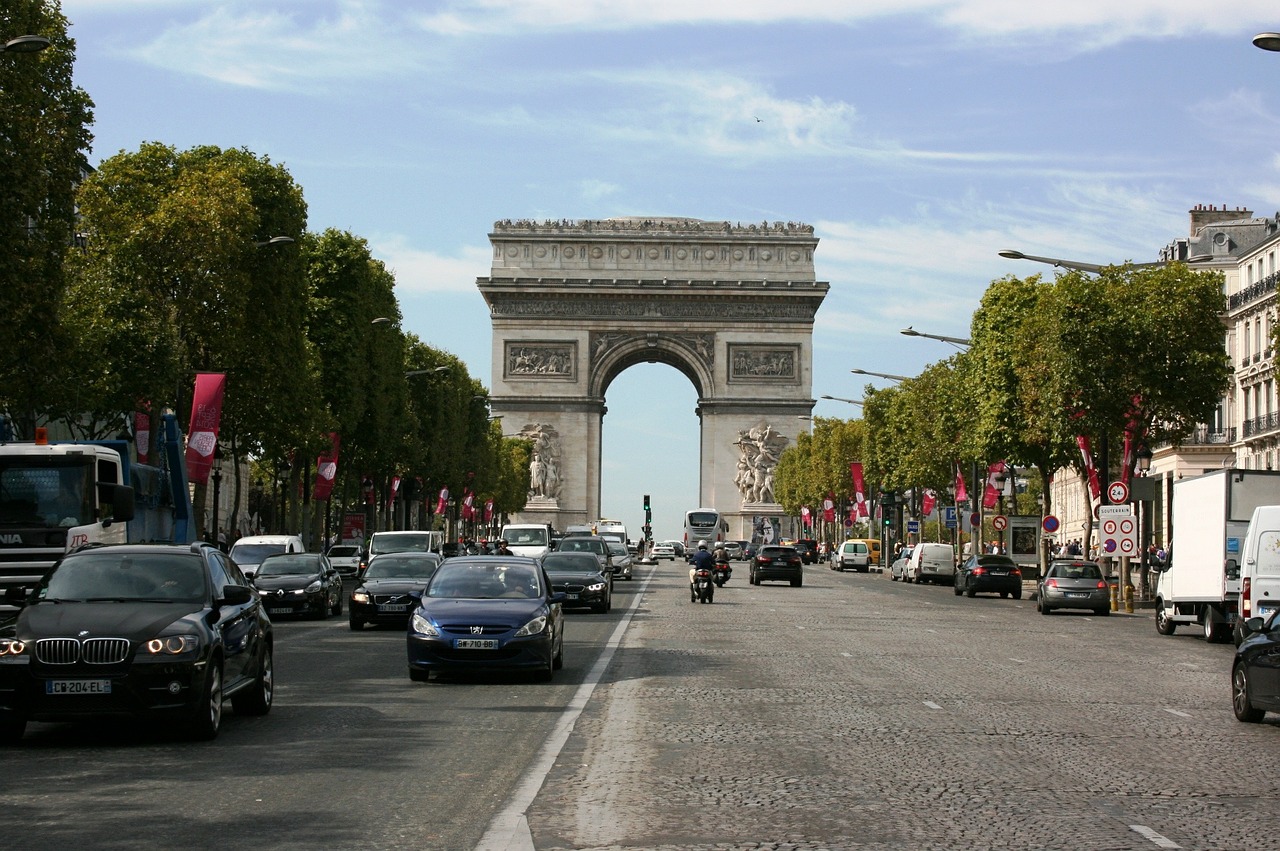 Triumfo Arka, Champs Elysees Avenue, Paris, Nemokamos Nuotraukos,  Nemokama Licenzija
