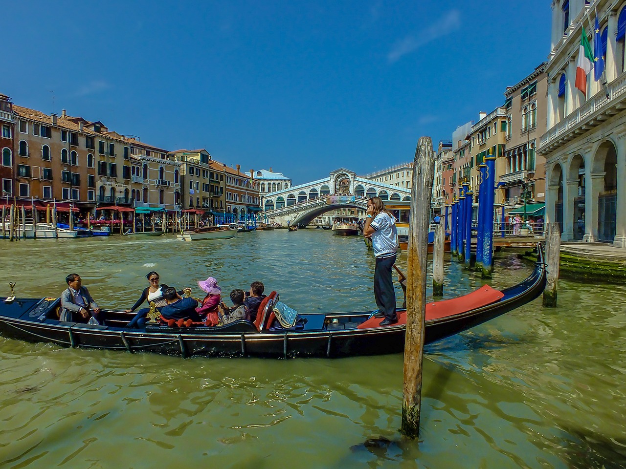 Architektūra, Pastatas, Kanalas, Miestas, Diena, Europa, Gondola, Gondolieris, Grand, Italy