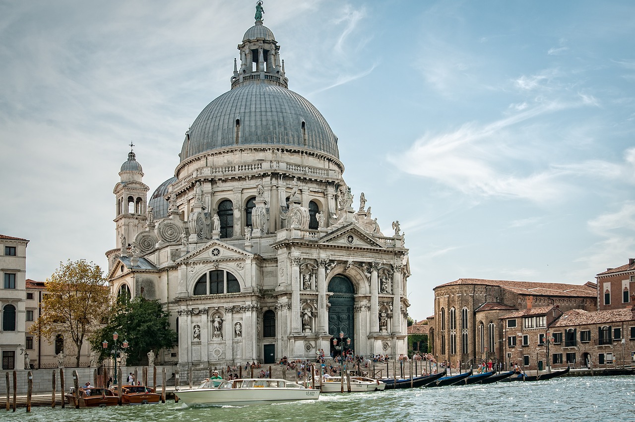 Architektūra, Pastatas, Katedra, Bažnyčia, Italy, Orientyras, Upė, Santa Maria Della Salute, Dangus, Venecija