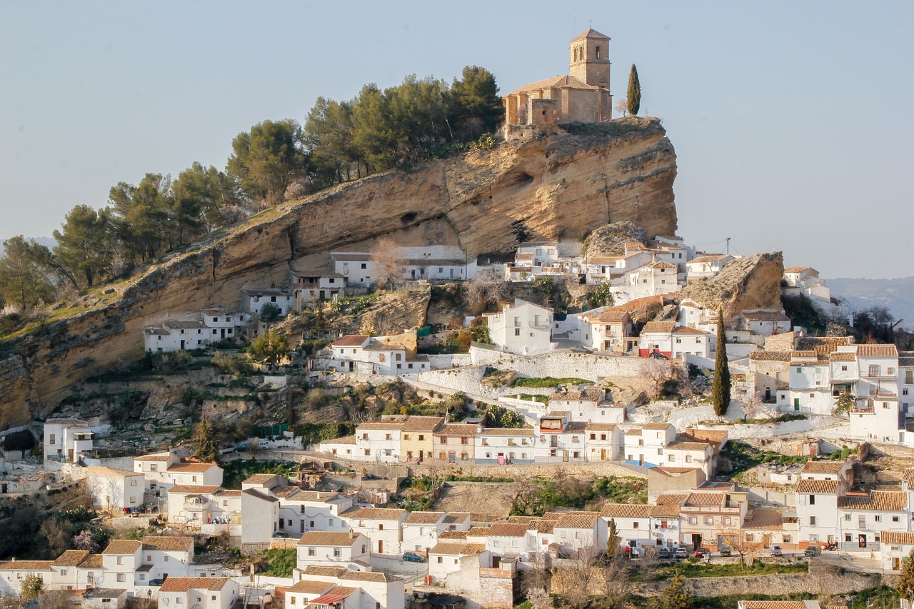Architektūra, Kelionė, Miestas, Panoraminis, Lauke, Montefrio, Granada, Andalūzija, Ispanija, Dangus
