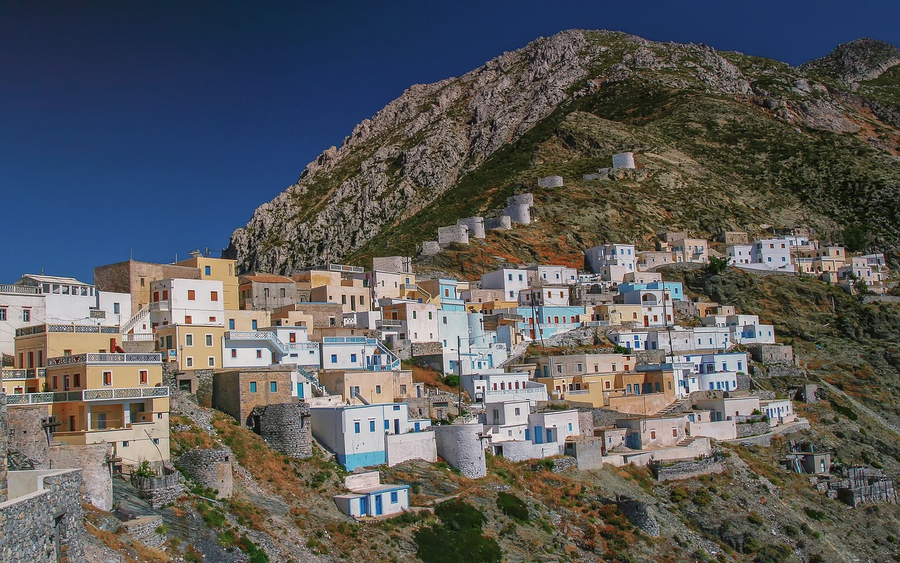 Architektūra,  Miestas,  Panorama,  Kelionė,  Graikija,  Karpatos Sala,  Olympos,  Pietūs,  Karštas,  Nuolydis