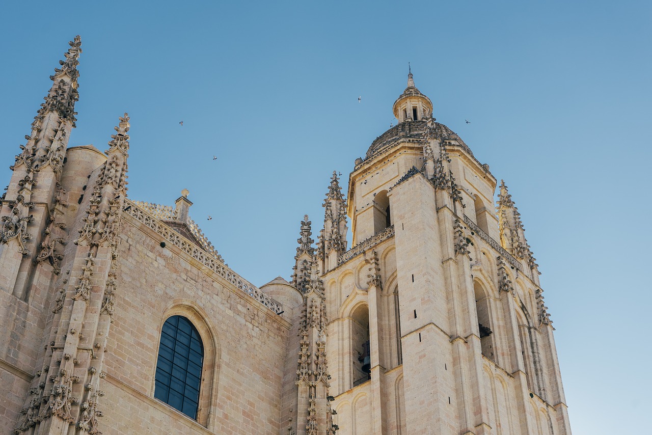 Architektūra,  Bažnyčia,  Senas,  Religija,  Kelionė,  Katedra,  Segovia,  Ispanija,  Mėlynas Dangus,  Katalikų