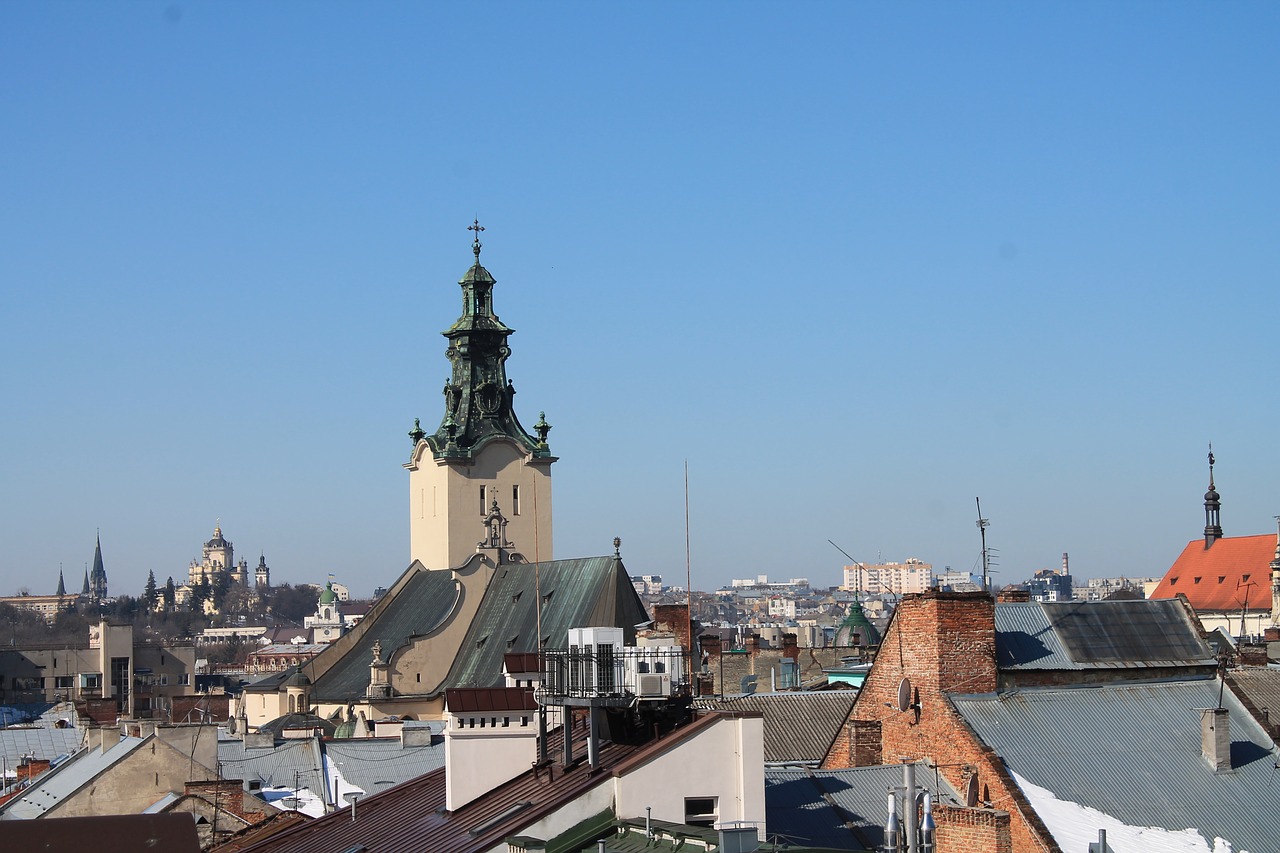 Architektūra,  Kelionė,  Megalopolis,  Niekas,  Dangus,  Ukraina,  Lviv,  Bažnyčia,  Religija,  Panorama