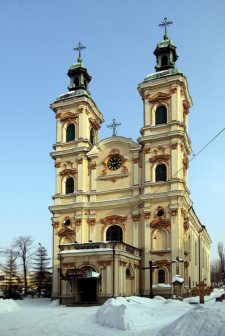 Architektūra,  Religija,  Kelionė,  Metai,  Dangus,  Bielsko-Biała,  Bielsko,  Baltos Spalvos,  Lenkija,  Bokštas