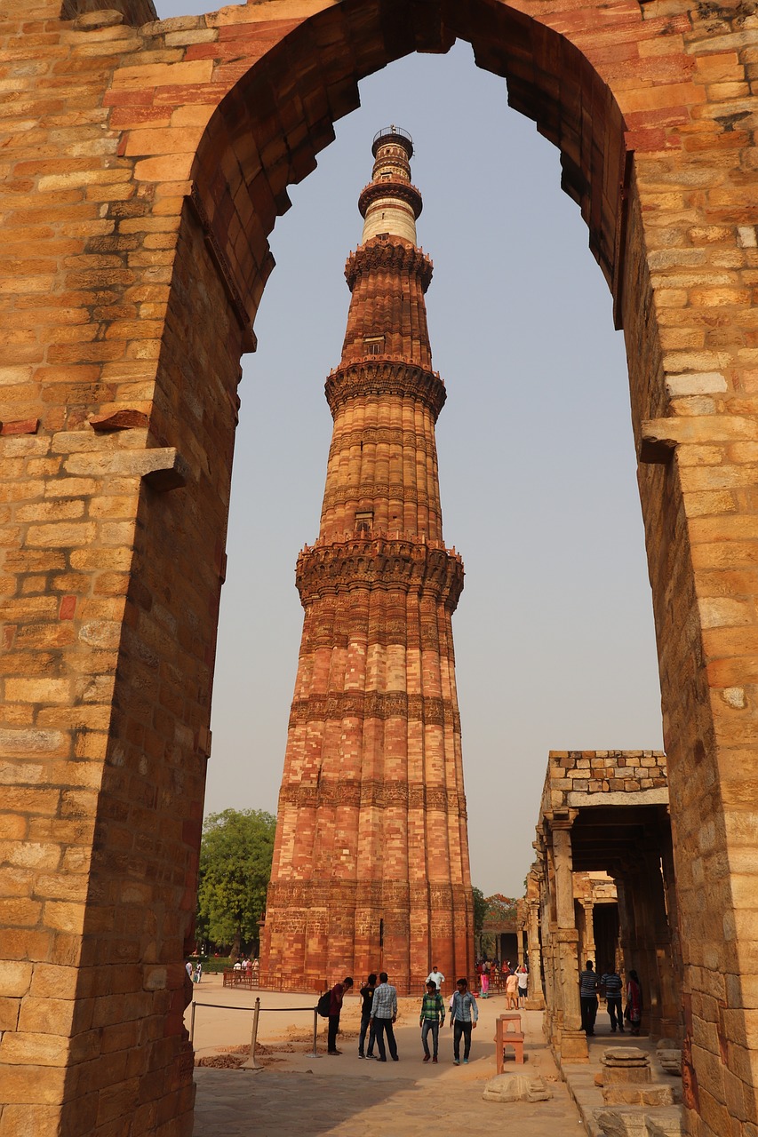 Architektūra,  Kelionė,  Metai,  Senovės,  Bokštas,  Pastato Qutub Minar,  Qutab,  Islamo Paminklas,  Unesco Pasaulio Paveldo Sąrašą,  Delyje