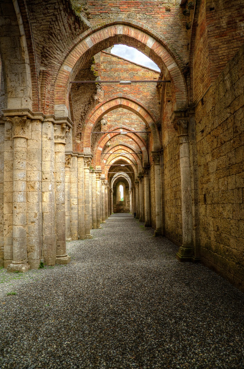 Arka, Peristyle, Gotika, Abatija, Hdr, Italy, Religija, Stulpeliai, Senovės, Arka