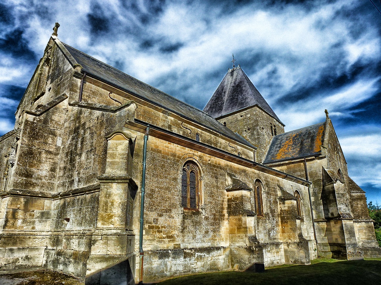 Ardennes, France, Bažnyčia, Pastatas, Fasadas, Dangus, Debesys, Hdr, Architektūra, Nemokamos Nuotraukos