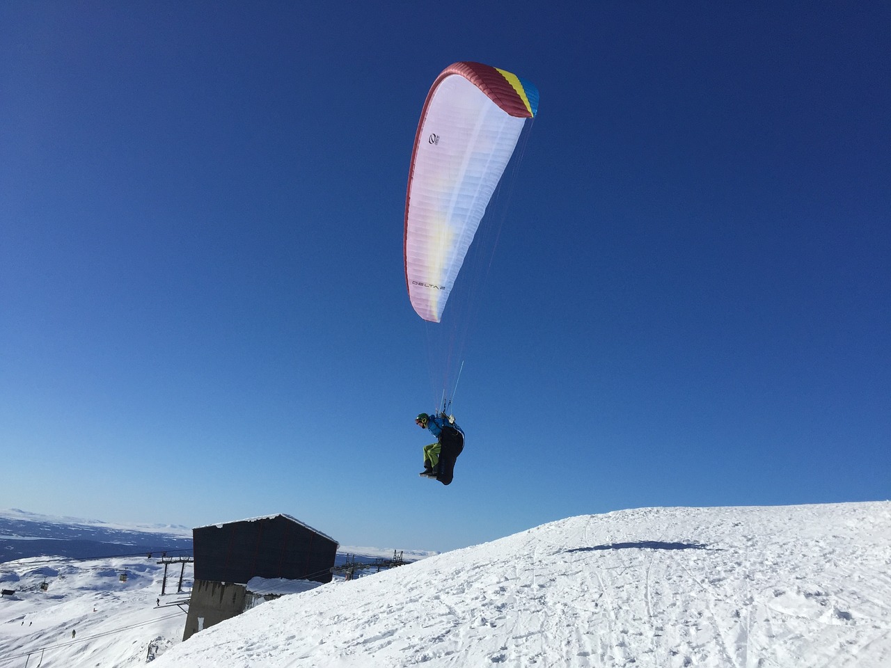 Yra, Paragliding, Kerta, Sportas, Sniegas, Himmel, Mėlynas Dangus, Žiema, Kalno Viršūnė, Nemokamos Nuotraukos
