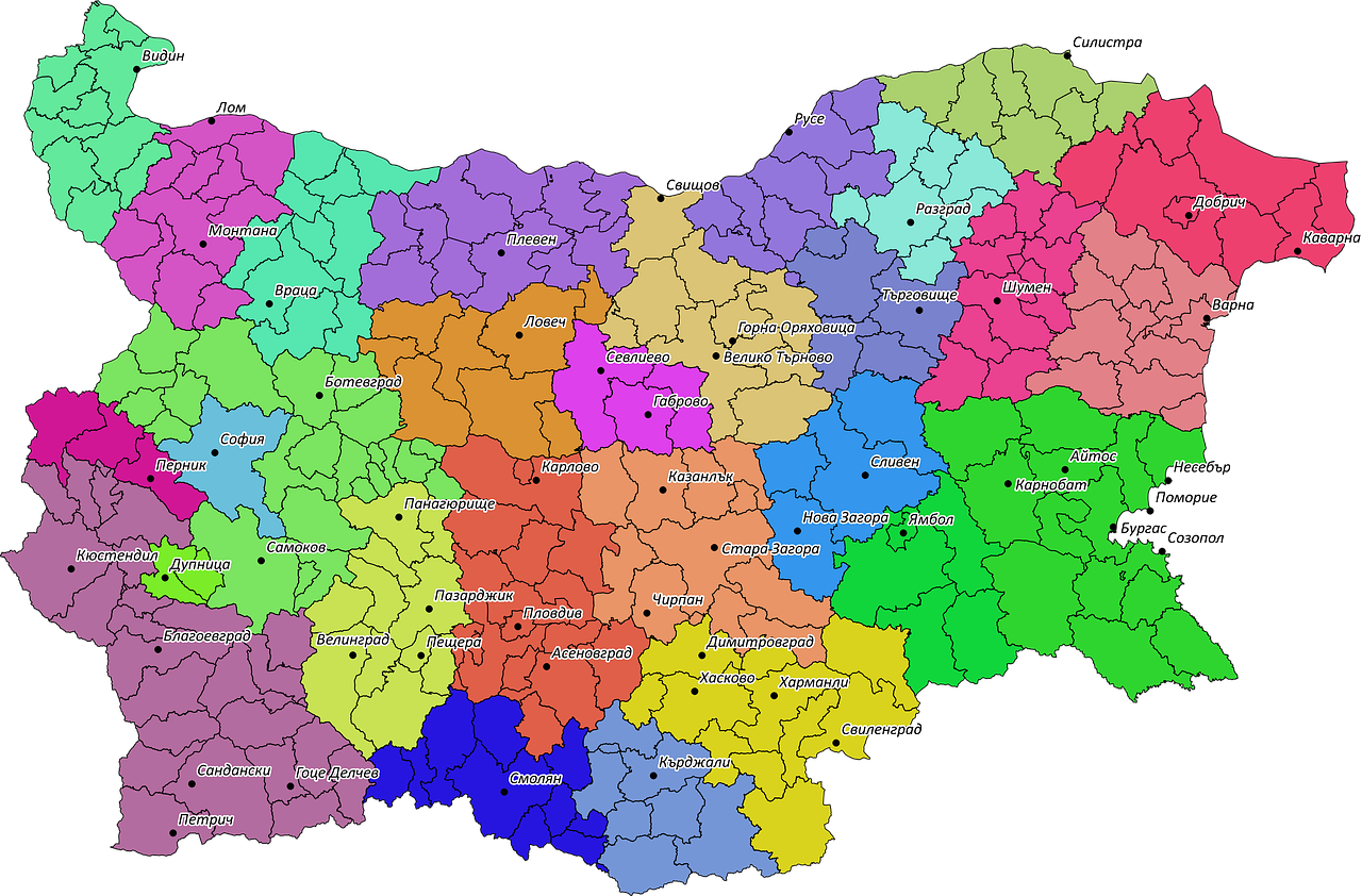 Sritys, Bulgarija, Žemėlapis, Miestai, Nemokamos Nuotraukos,  Nemokama Licenzija