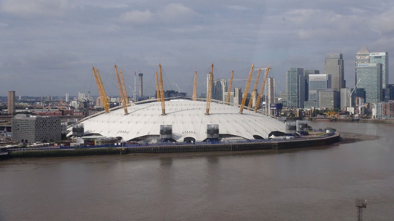 Arena, Pastatas, Architektūra, O2 Arena, Upė, Thames, Tūkstantmečio Kupolas, Kupolas, Anglija, Londonas