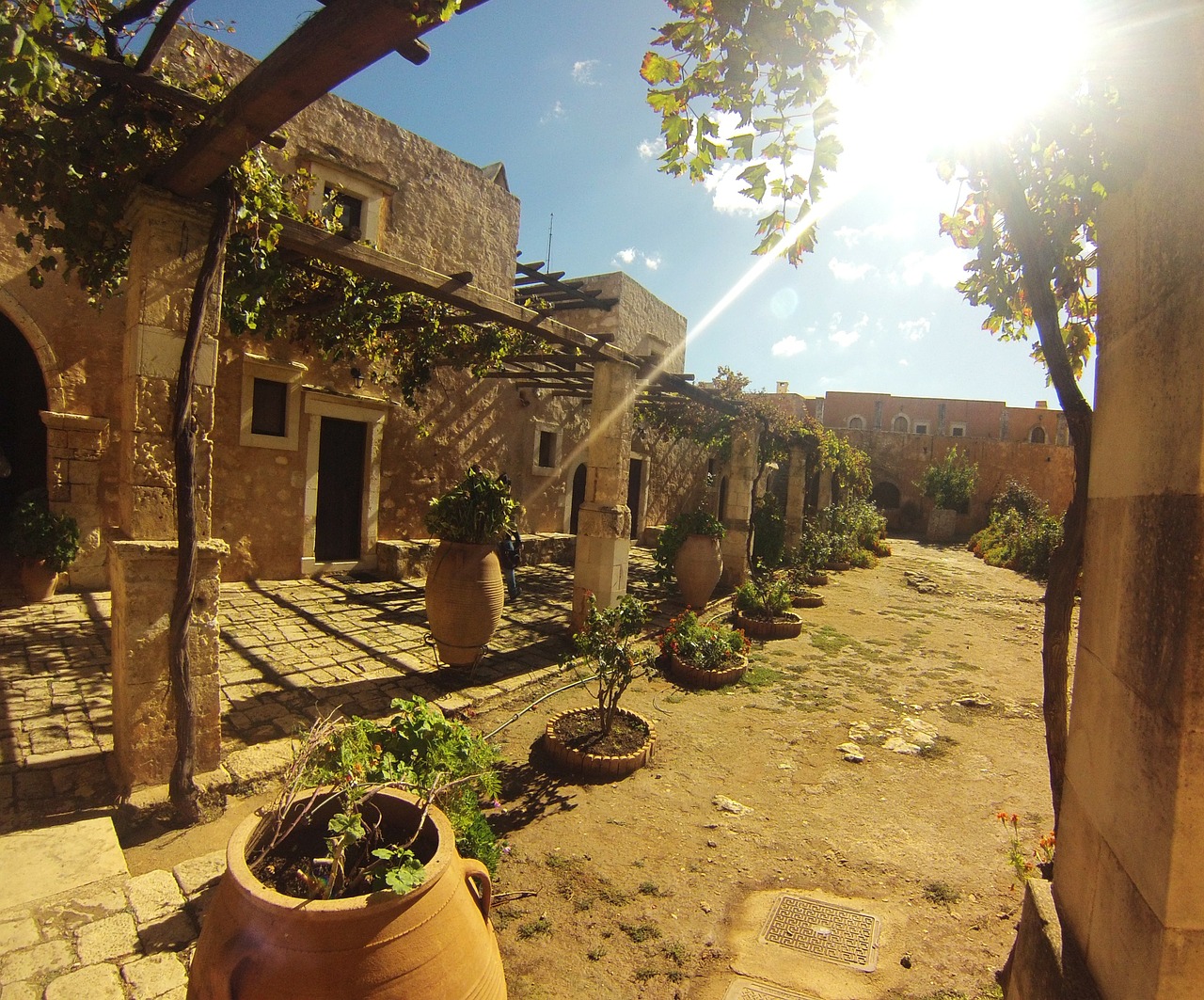 Arkadi, Crete, Rethymno, Vienuolynas, Graikija, Architektūra, Viduržemio Jūros, Istorinis, Namai, Pastatai