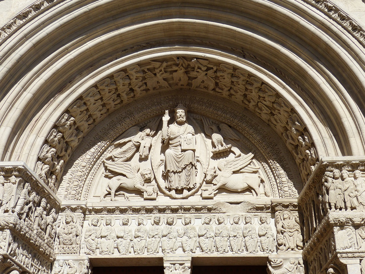 Arles, Katedra, Fasadas, France, Senamiestis, Rhaeto Romanic, Romanesque, Istoriškai, Rhône, Bažnyčia