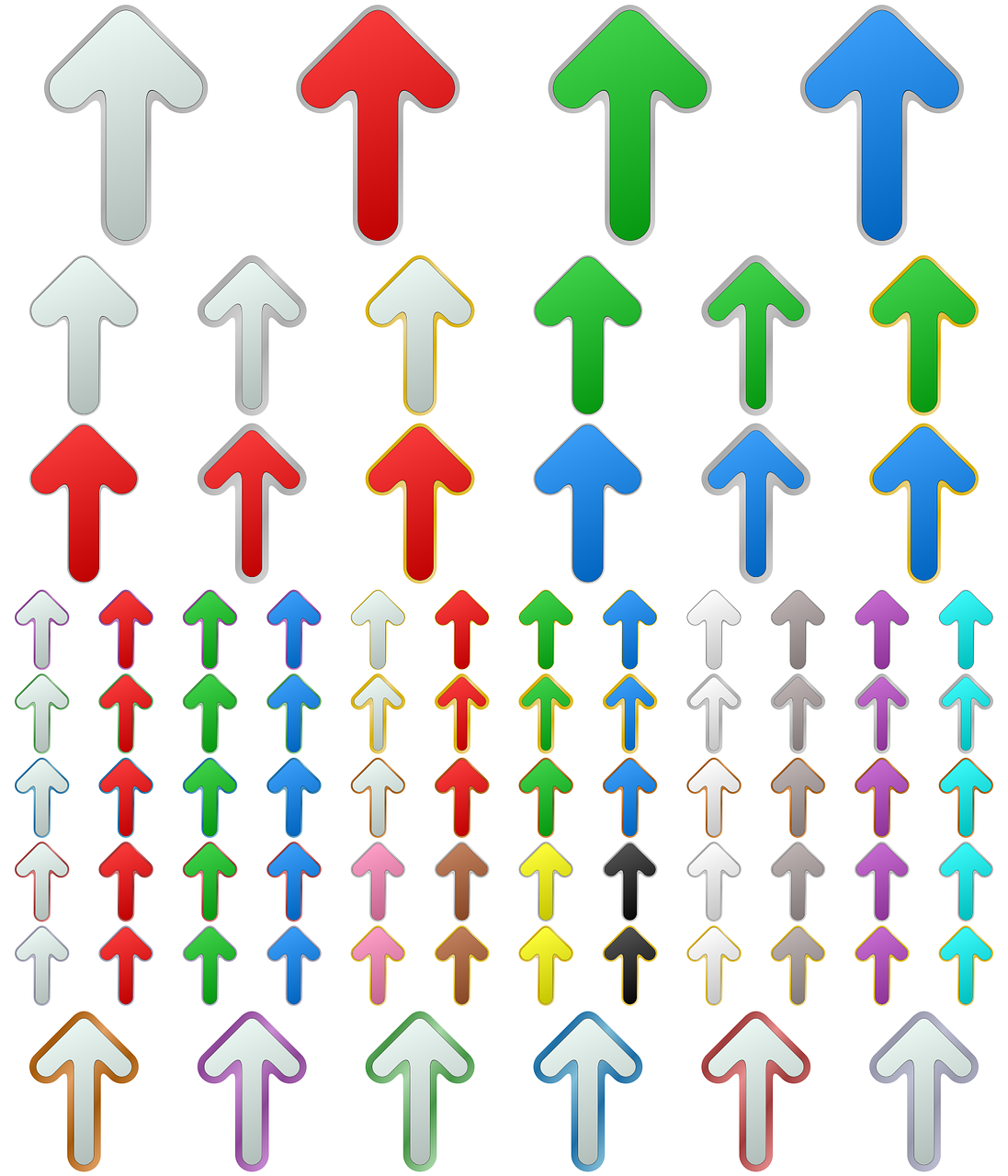 Rodyklė, Mygtukas, Metalinis, Metalas, Nustatyti, Sidabras, Chromas, Vektorius, Stumti, Tuščias