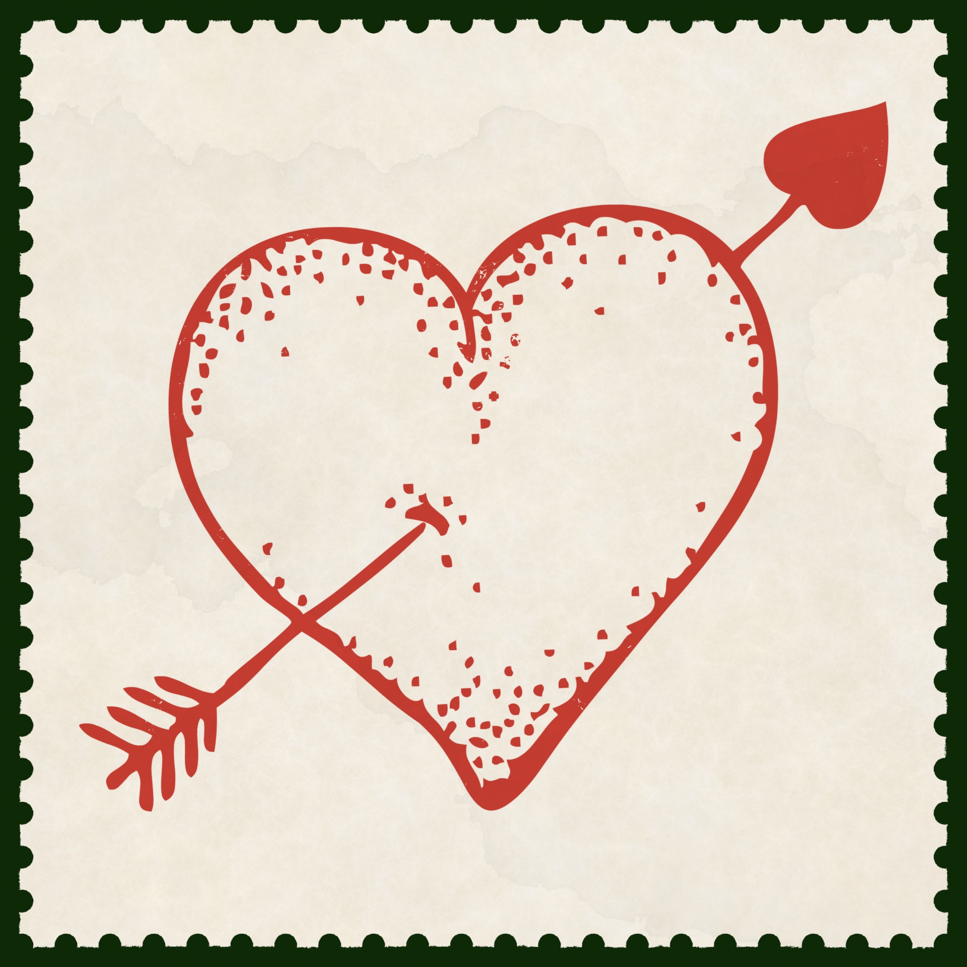 Širdis,  Širdis,  Meilė,  Romantika,  Romantiškas,  Valentino Diena & Nbsp,  Doodle,  Vintage,  Antspaudas,  Pašto & Nbsp