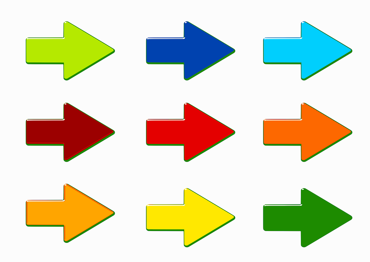 Strėlės, Spalvinga, Izoliuotas, Forma, Spalva, Kryptis, Piktogramos, Nemokamos Nuotraukos,  Nemokama Licenzija
