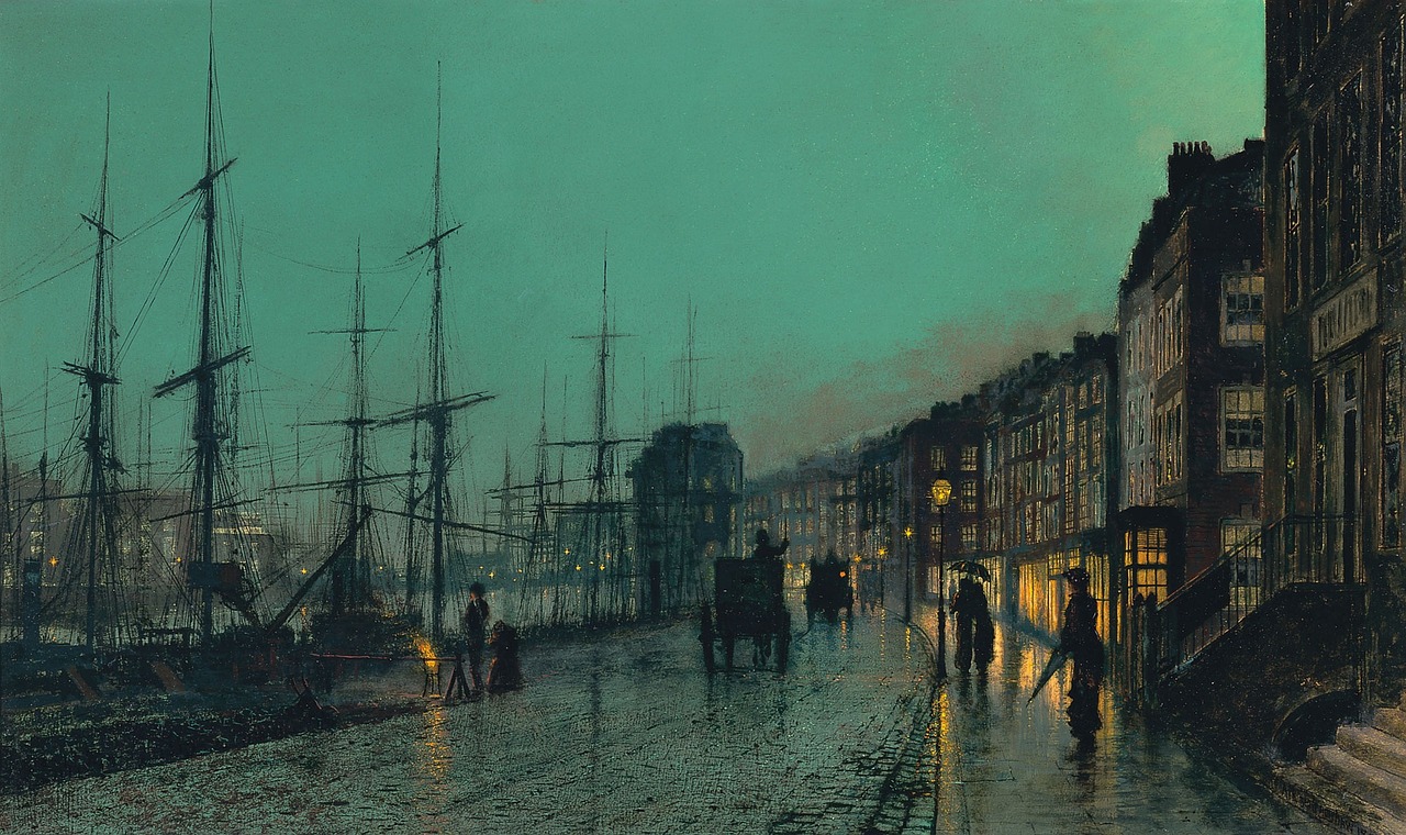 Menas, Meno Kūriniai, John Atkinson Grimshaw, 1881, Pristatymas Į Klidą, Liverpulis, Dažymas, Vintage, Jūros Dugnas, Pajūris