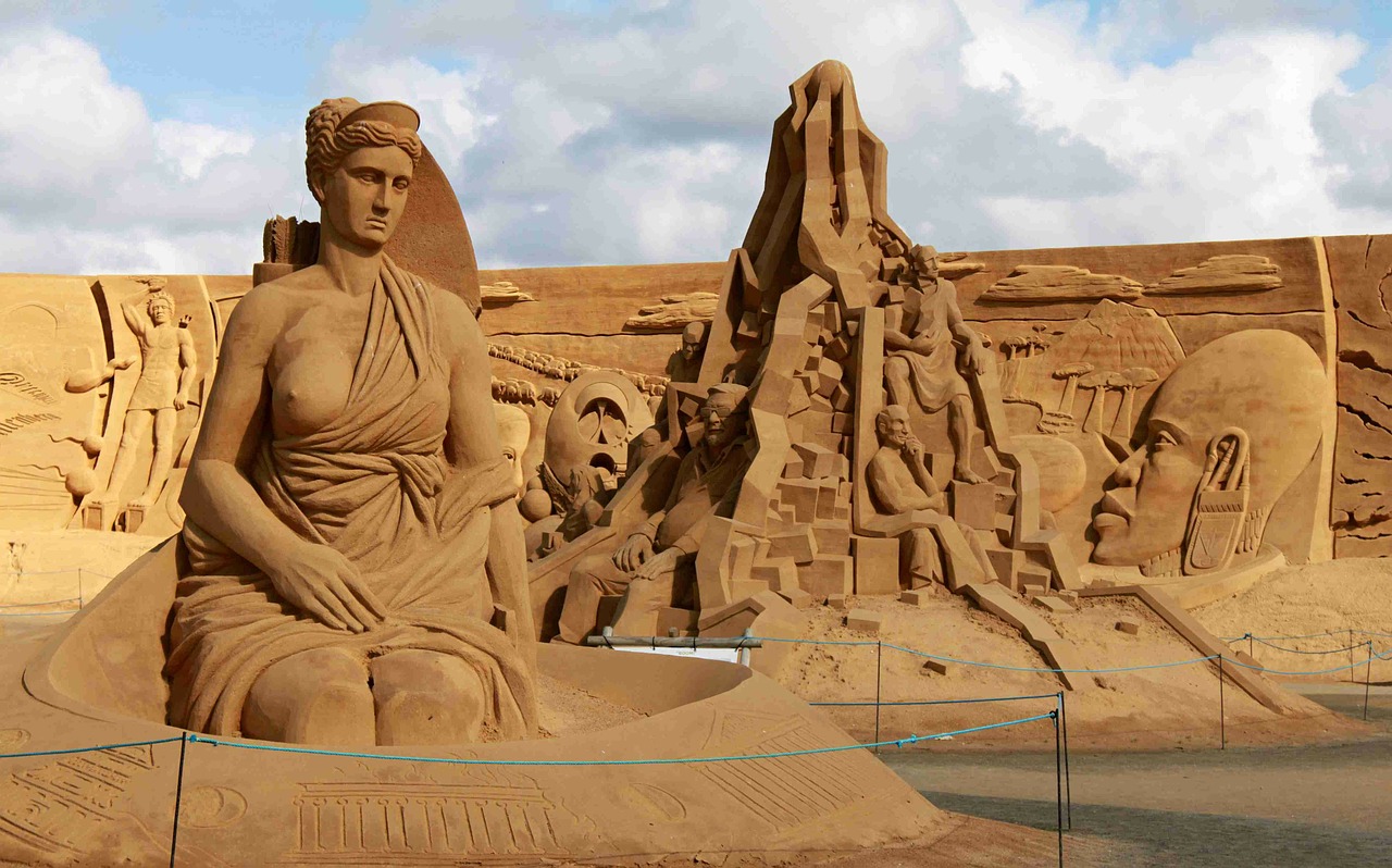 Artemisas, Ramstis, Šventykla, Deivė, Menas, Statula, Smėlis, Sandworld, Skulptūra, Smėlio Skulptūra