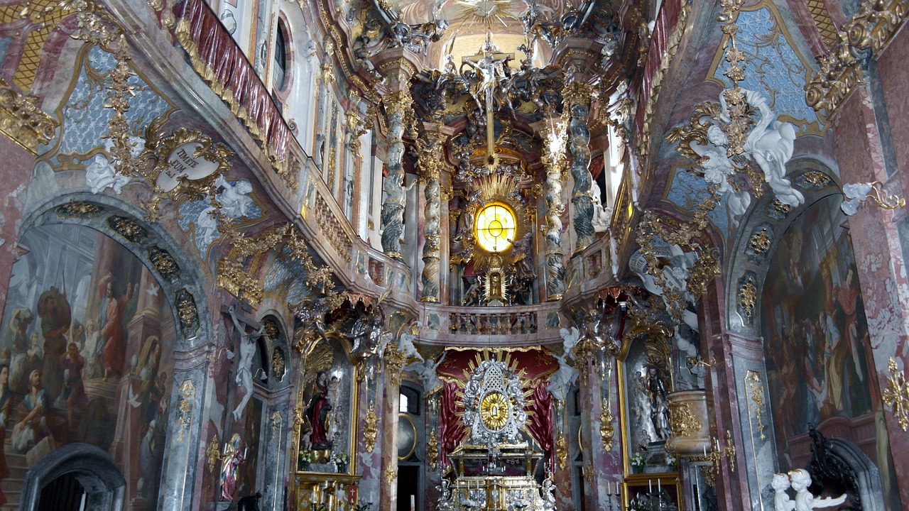 Asamkirche, Bažnyčia, Altorius, Katalikinis Aukštas Altorius, Tikėjimas, Tikėk, Šventas, Munich, Bavarija, Barokas